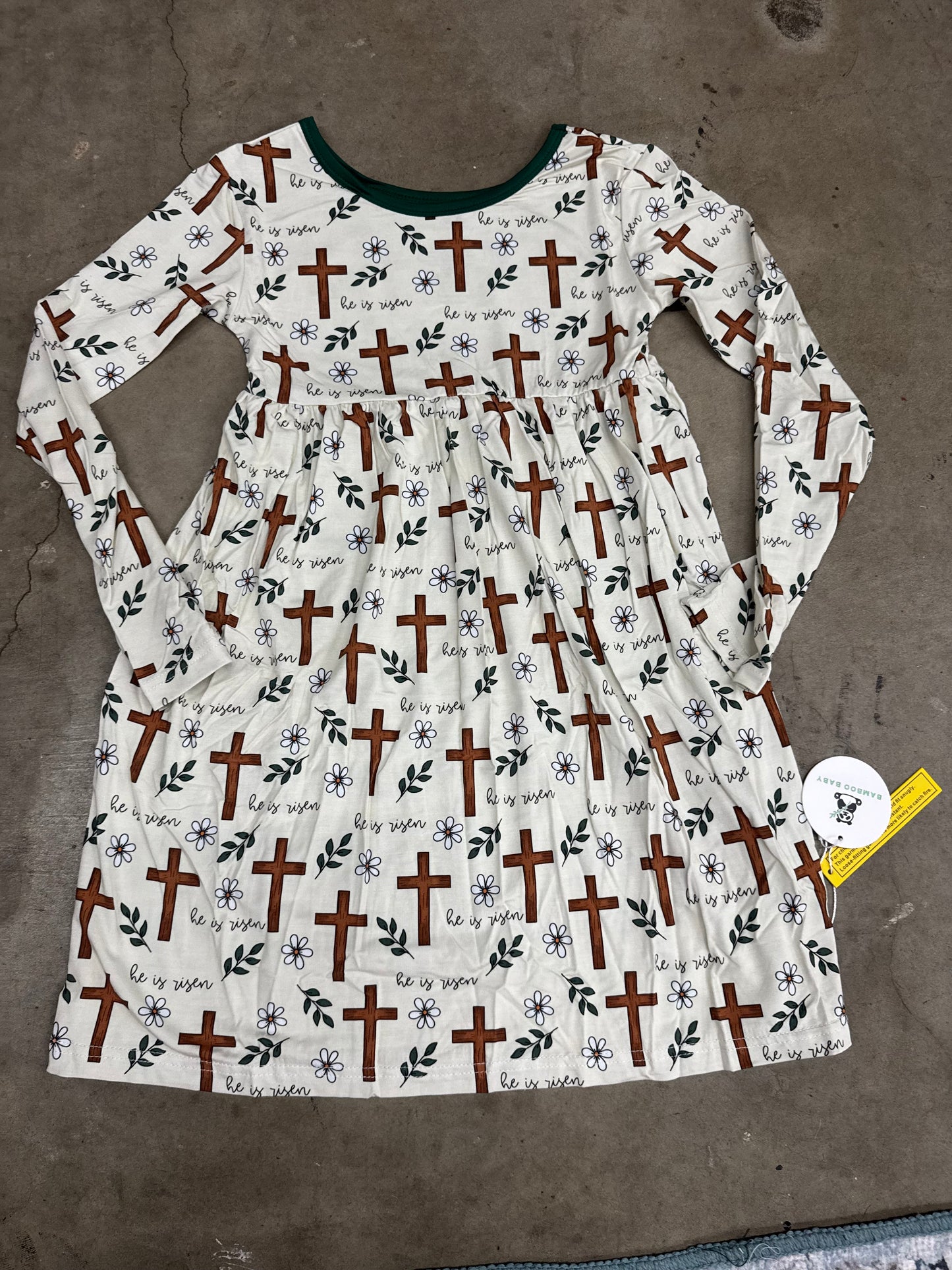 He Is Risen Long Sleeve Twirl Dress