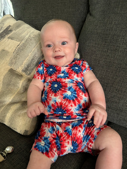 Patriotic Burst 2 Piece PJ Shorts Lounge Set
