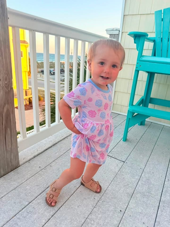 Seashell Dreams Short Sleeve Twirl Dress