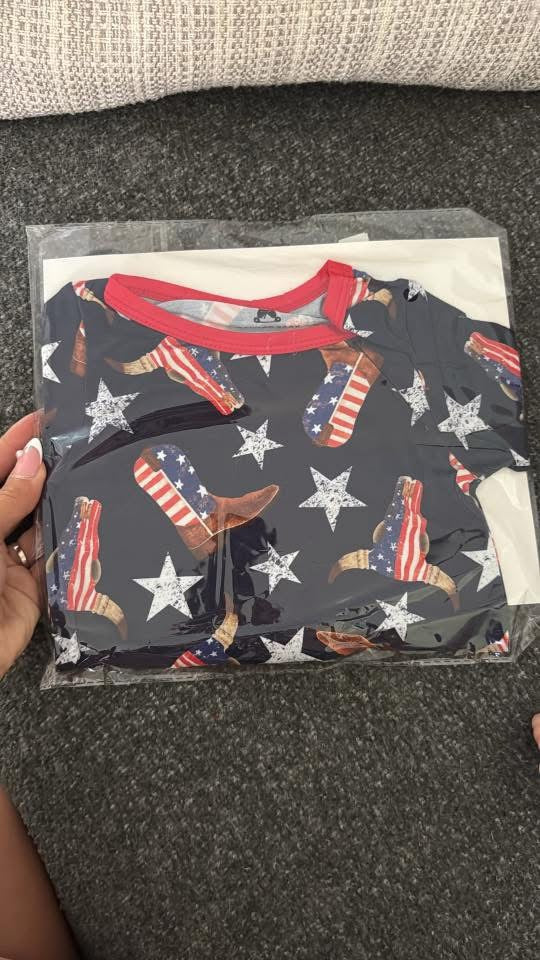 Stars, Stripes, & Cowboy Nights 2 Piece Long Pants Set